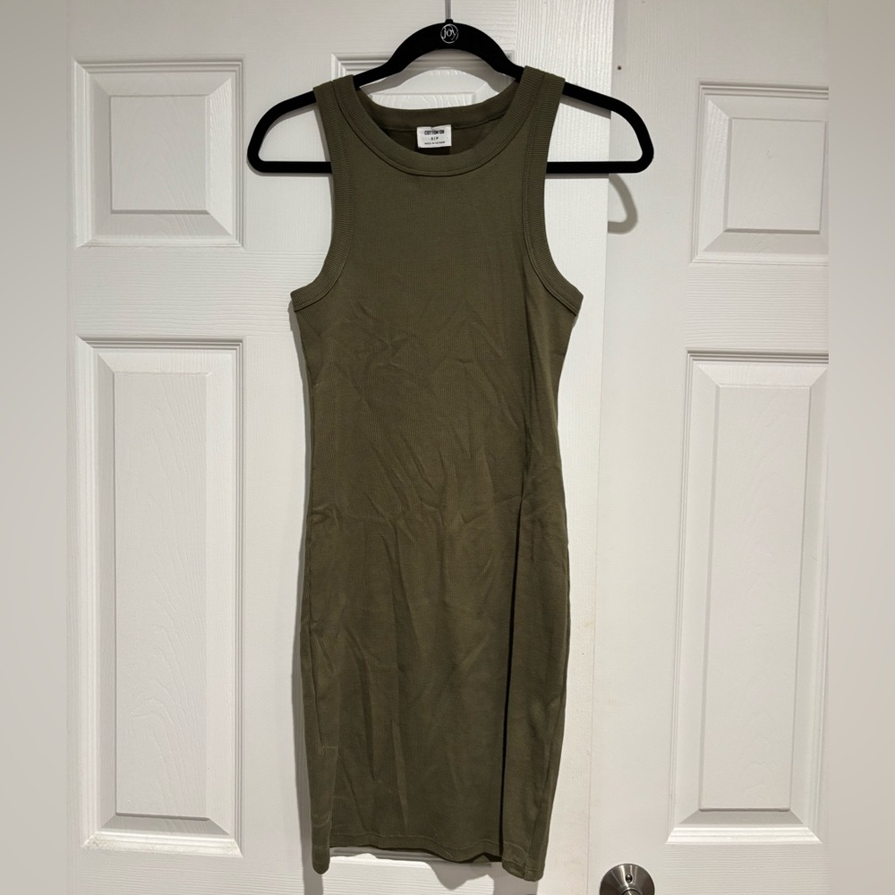 Cotton On: Rib Racer Mini Dress, Green, Small